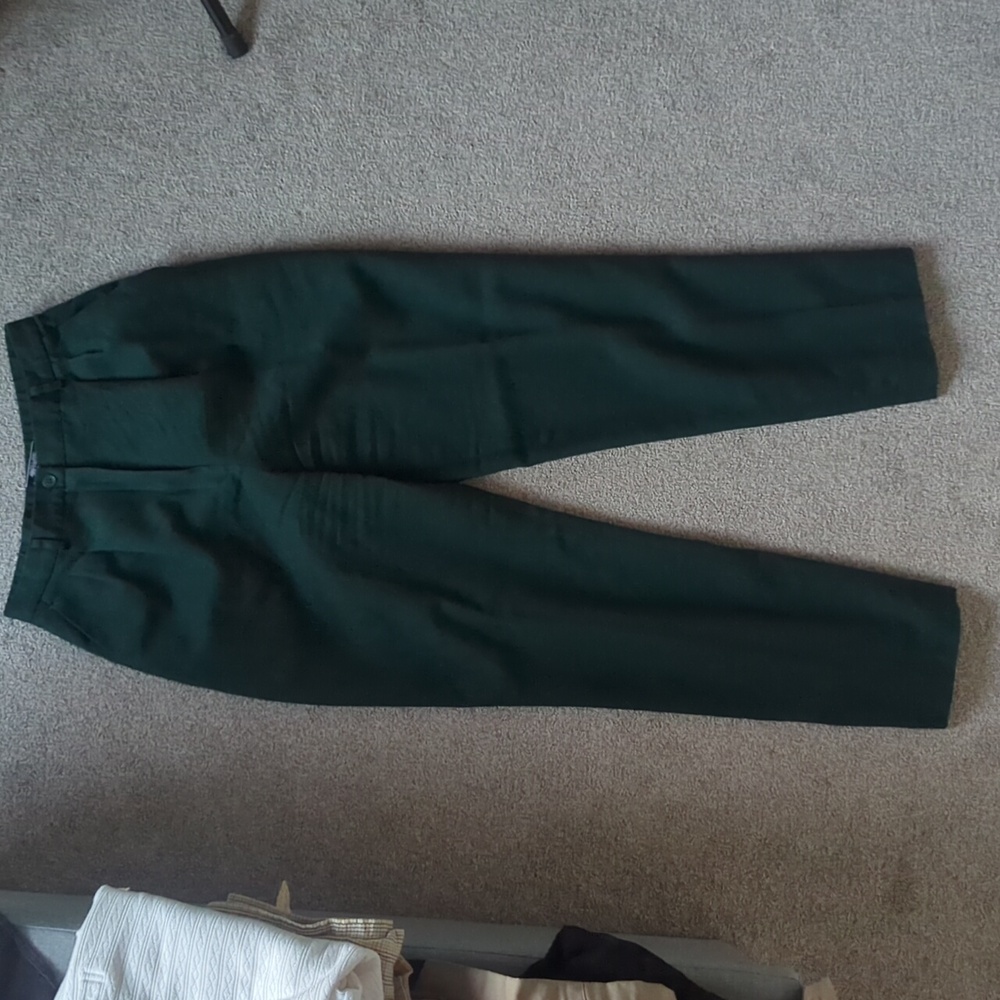 Women's Forest Green Pendleton Wool Pants. Vintage
